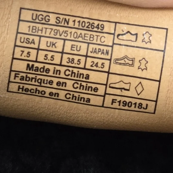 UGG SHAINE WOMEN SLIPPERS LEATHER BLACK US 7.5 - Picture 9 of 9